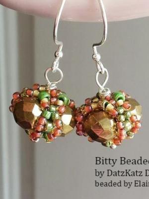 The Bitty Beaded Bead Pattern - 6mm Fire Polish beads, Seed beads