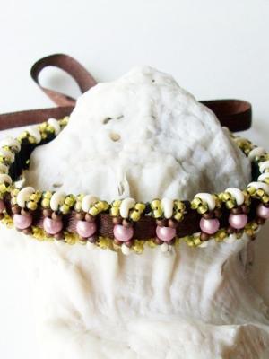 Little Bows Bracelet Pattern - Superduo beads, Bugle beads, Seed beads, Ribbon, Round beads 