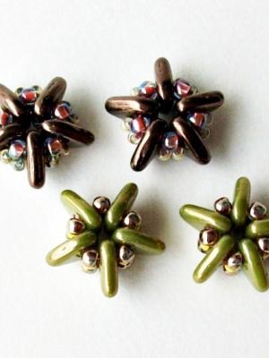 Little Stars Beaded Bead Pattern - 2 hole Triangle beads, Seed beads