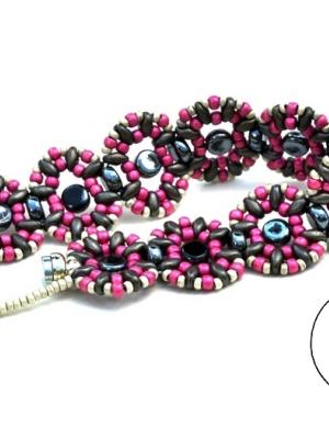 Seeing Dots Bracelet Pattern - Superduo or Twin beads, 5mm Coin beads, Seed beads