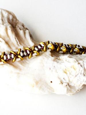 X-Squared Bracelet Pattern - 2 hole Lentil beads, Bugle beads, Seed beads