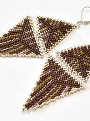 Elongated Triangle Earrings - 2 earring patterns - Delica beads
