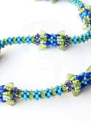 Flaren Beaded Bead Pattern - 2 hole Triangle beads, Superduo beads, Seed beads