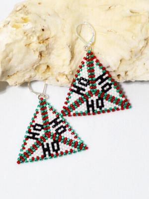 Ho, Ho, Ho Triangle Pattern, Christmas theme triangle, Peyote Triangle, Delica beads