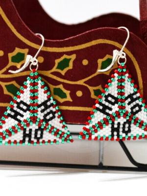 Ho, Ho, Ho Triangle Pattern, Christmas theme triangle, Peyote Triangle, Delica beads