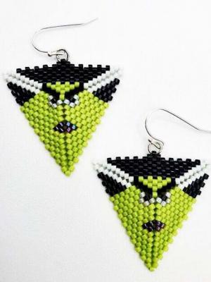 Bride of Frankenstein Triangle Pattern - Halloween design - Miyuki Delica beads