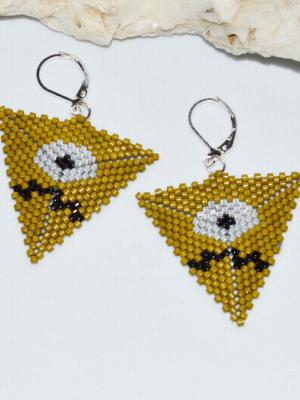 Cyclops Ghoul Triangle Pattern - Halloween Design - Miyuki Delica Beads