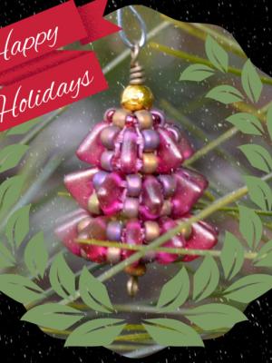 The Tiny Tree Ornament Pattern - 2 hole Triangle beads, Seed beads