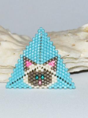 Cat Triangle #1 Pattern, Geometric Triangle Pattern, Miyuki Delica Beads