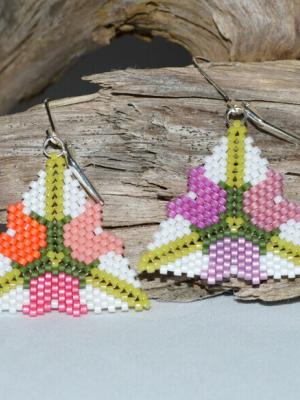 Tulip Triangles 1 & 2 Pattern, Geometric Peyote Triangle, Miyuki Delica beads