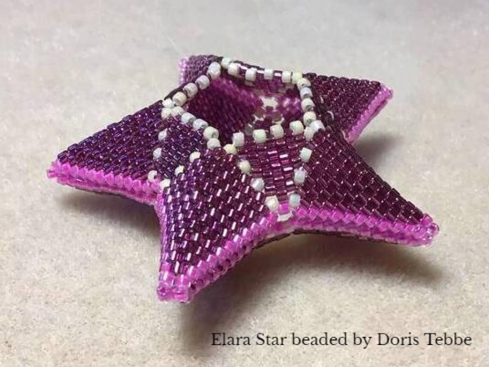 Elara Star - A new Geometric Peyote Star with 5 points - Geometric Bead work
