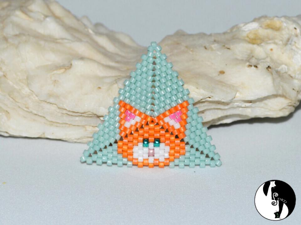 Cat Triangle #2 Pattern, Geometric Triangle Pattern, Miyuki Delica Beads Pattern