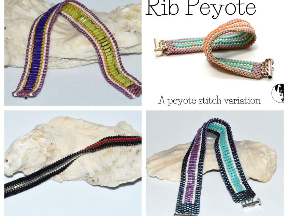 Rib Peyote - A Peyote stitch variation created by DatzKatz Designs 