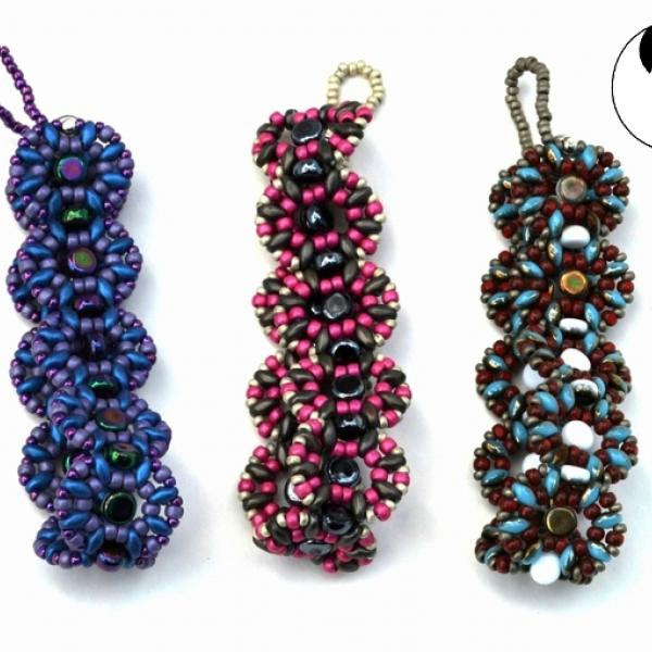Seeing Dots Bracelet Pattern - Superduo or Twin beads, 5mm Coin beads, Seed beads